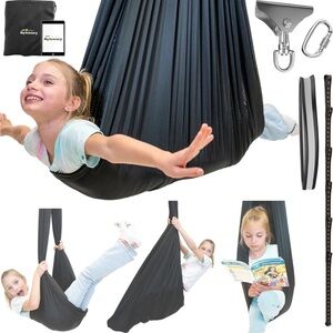 Kids👦🏻👧🏻Black Calming Therapy Swing Double Layer Indoor/Outdoor SensorySwing